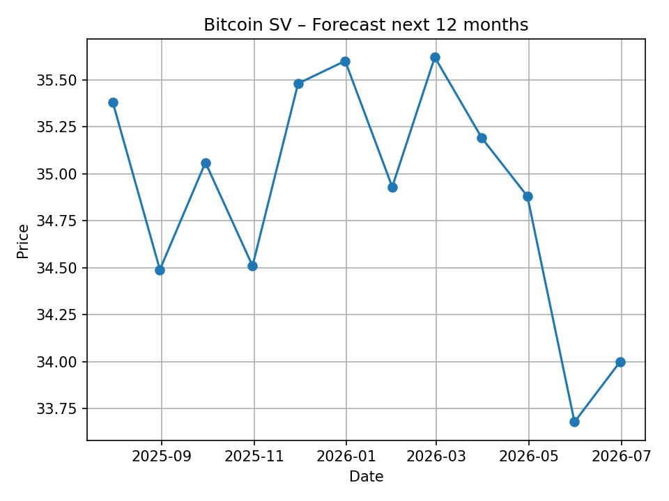 Bitcoin SV monthly forecast chart